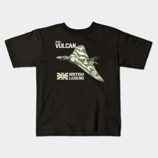 Avro Vulcan Bomber Jet Aircraft RAF UK Plane British Legend Merch Kids T-Shirt